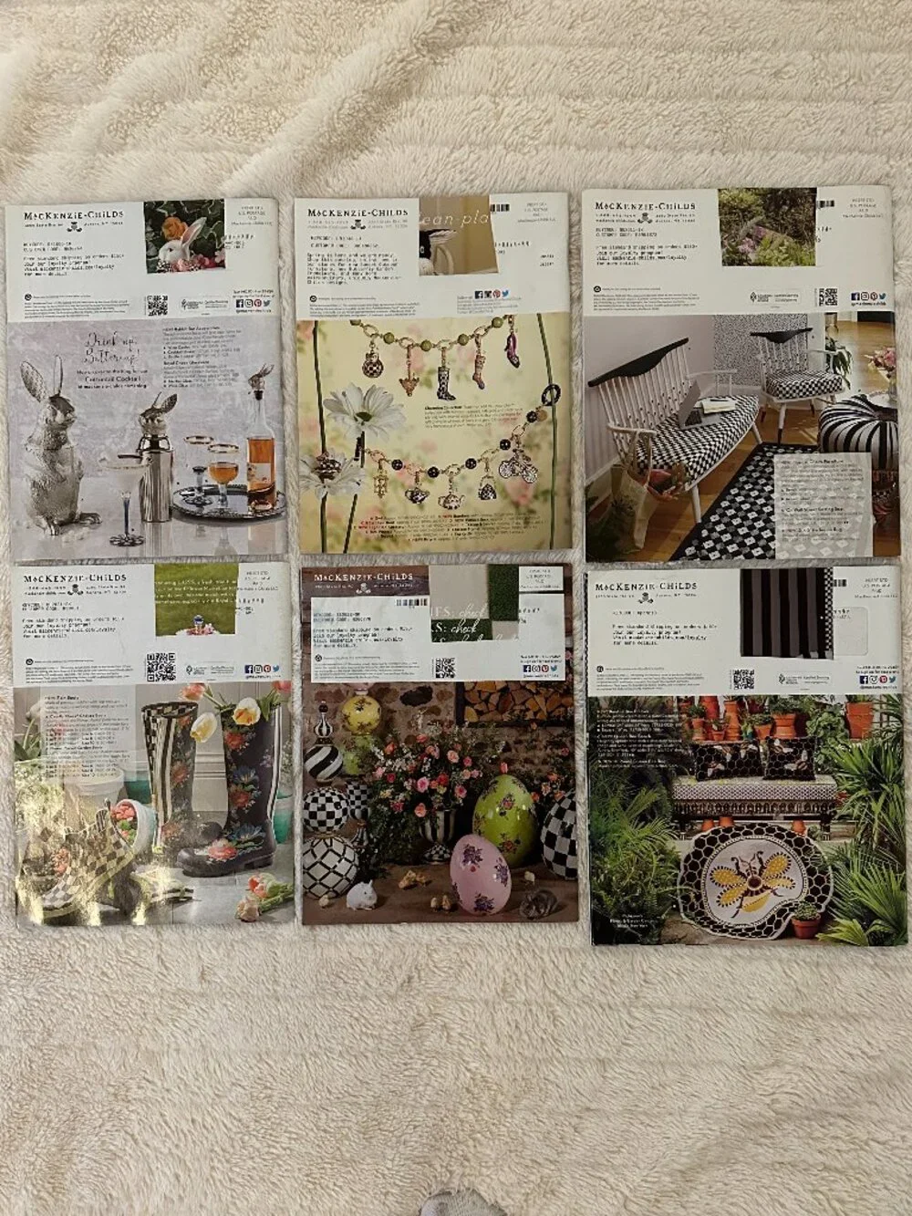 MacKenzie-Childs Catalogs Lot of 6 - Spring and Summer Artsy Luxury Home Decor